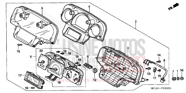 COMPTEUR (GL1800A1/A2/A3/A4/A5) de Gold Wing BILLET SILVER METALLIC (NHA27B) de 2005
